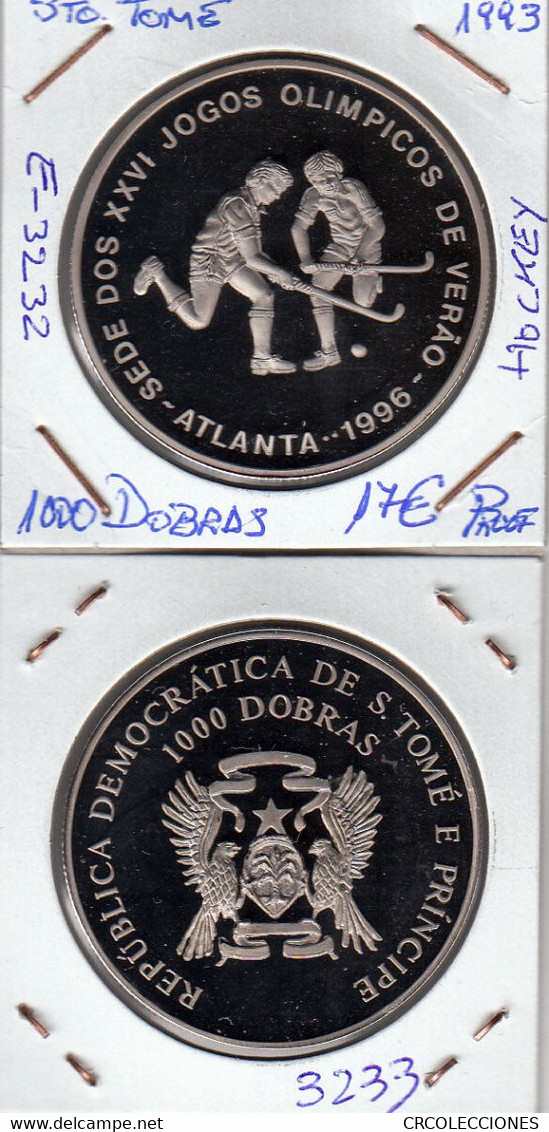 E3232 MONEDA SANTO TOME Y PRINCIPE 1000 DOBRAS 1993 PROOF 17 - Sao Tome Et Principe