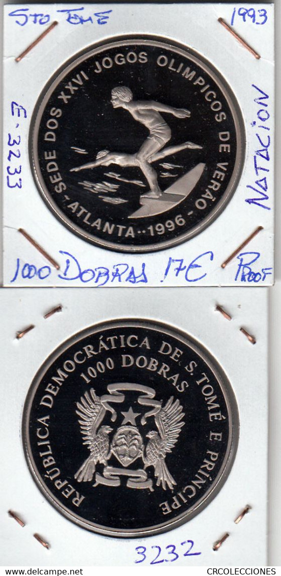 E3233 MONEDA SANTO TOME Y PRINCIPE 1000 DOBRAS 1993 PROOF 17 - Santo Tomé Y Príncipe