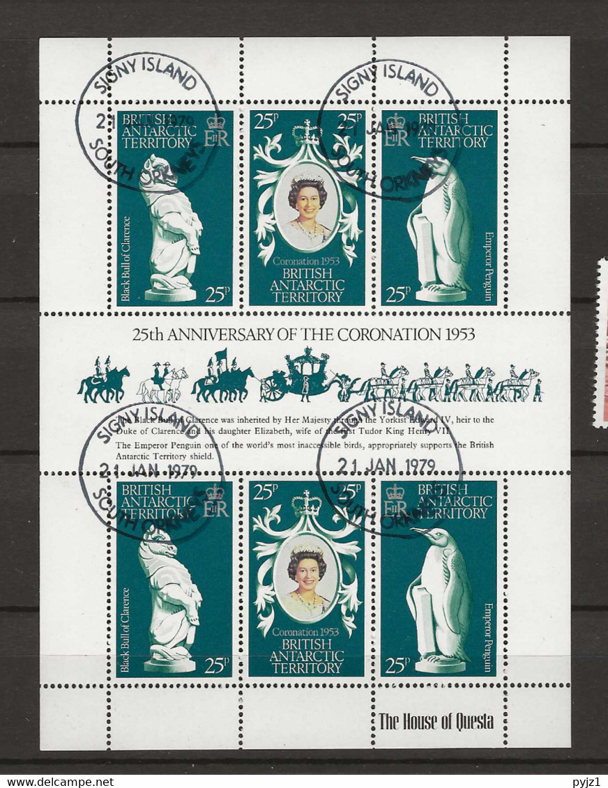 1978 USED  British Antactic Territory, Mi 71-73 Sheet - Oblitérés