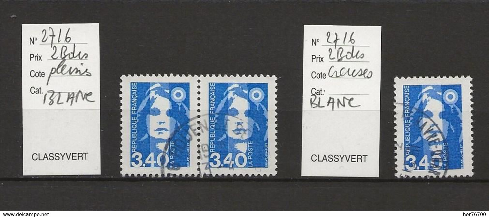 VARIETE FRANCAISE N° YVERT   2716 2718 /1 /2/ 3  2719a - 1989-1996 Bicentenial Marianne