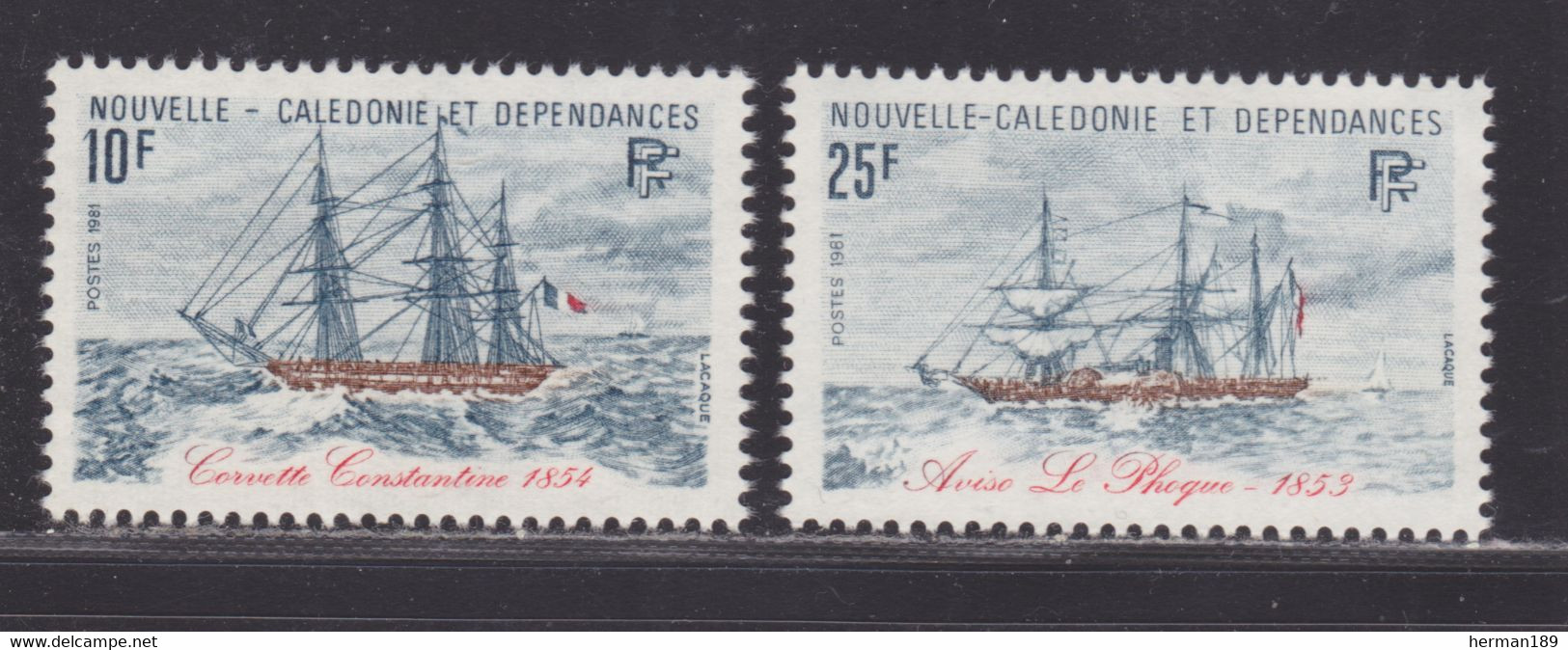 NOUVELLE CALEDONIE N°  449 & 450 ** MNH Neufs Sans Charnière, TB (D7919) Bateaux Anciens - 1981 - Nuovi