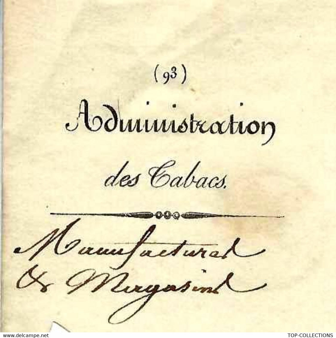 1839 ENTETE ADMINISTRATION DES TABACS PARIS Pour Cahors  TABAC DISPARU JUSTIFICATIFS DEMANDES - Historical Documents