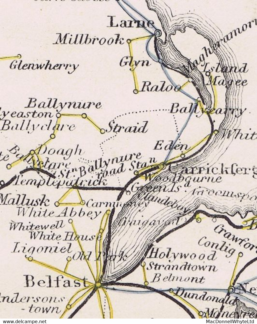 Ireland Antrim 1834 Linear LARNE Type 1A Town Namestamp On Cover "Paid 10" To Dublin, Masonic Correspondence - Prefilatelia