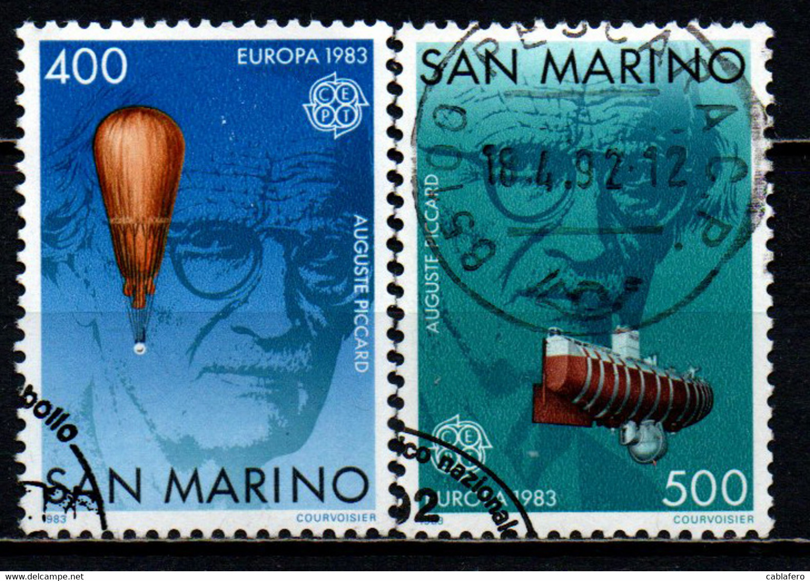 SAN MARINO - 1983 - EUROPA UNITA: GRANDI OPERE DEL GENIO UMANO: AUGUSTE PICARD - USATI - Used Stamps