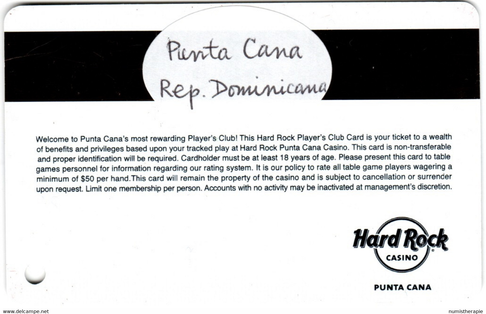 Hard Rock Casino : Punta Cana - République Dominicaine - Casinokaarten