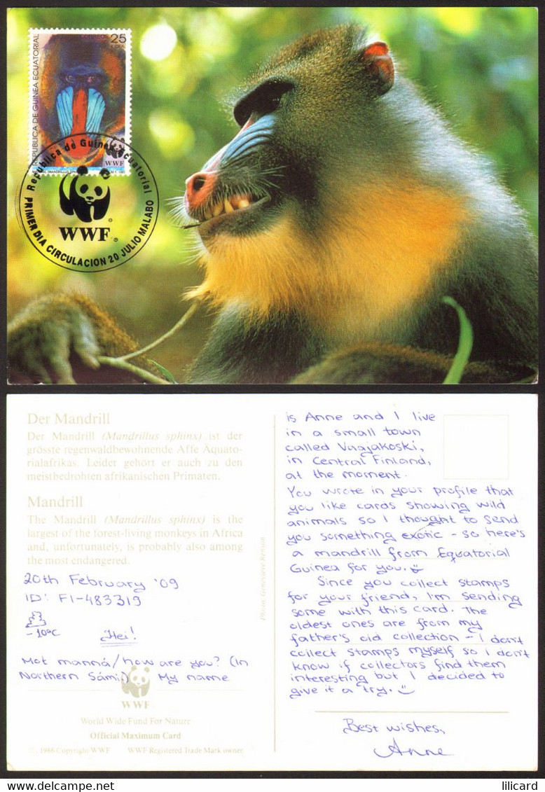 Africa Equatorial Guinea Mandrill Nice Stamp   # 35719 - Guinée Equatoriale