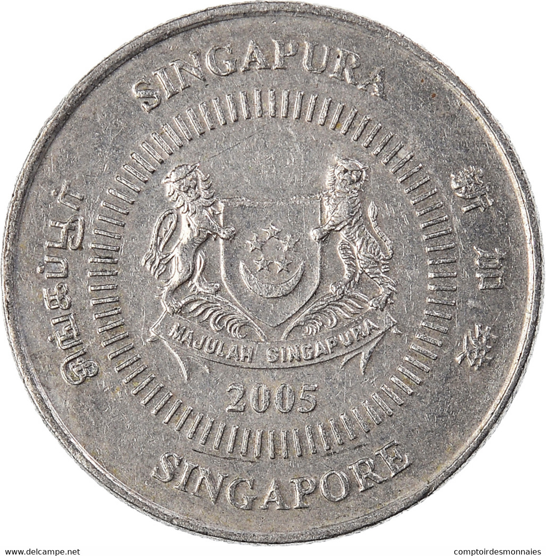 Monnaie, Singapour, 10 Cents, 2005 - Singapour