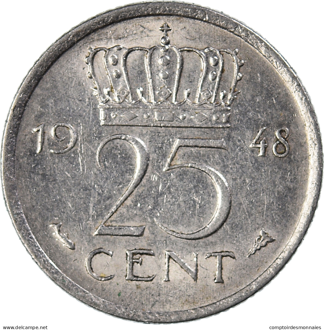 Monnaie, Pays-Bas, 25 Cents, 1948 - 25 Centavos