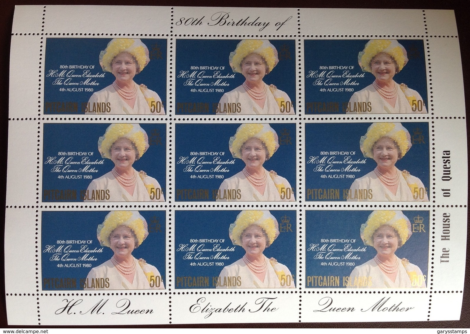 Pitcairn Islands 1980 Queen Mother 80th Birthday Sheetlet  MNH - Pitcairn