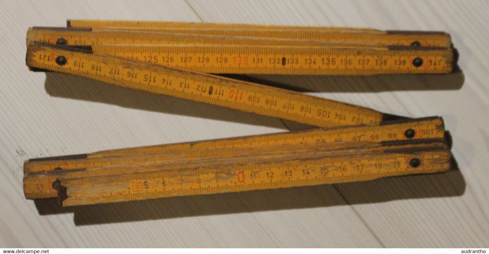 Ancien Double METRE PLIANT En Bois 2.30 Mètres - Other & Unclassified