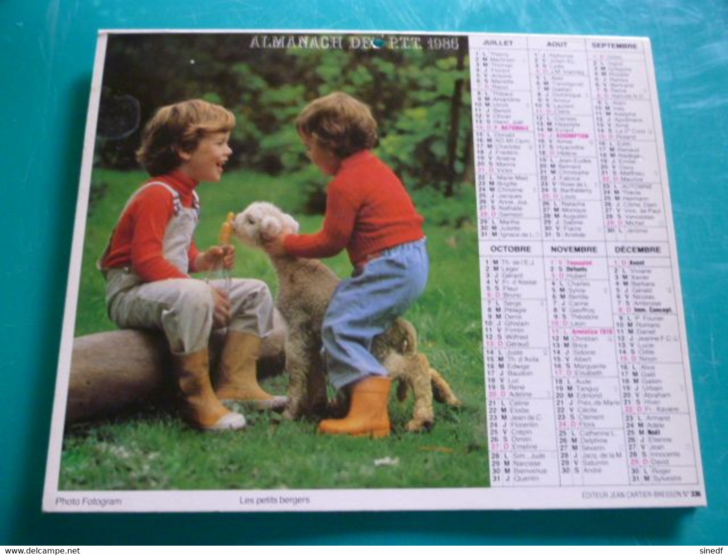 Calendrier 1985  Cartier Bresson Berger Mouton Chiots Almanach Facteur PTT POSTE Département Sarthe - Grand Format : 1981-90