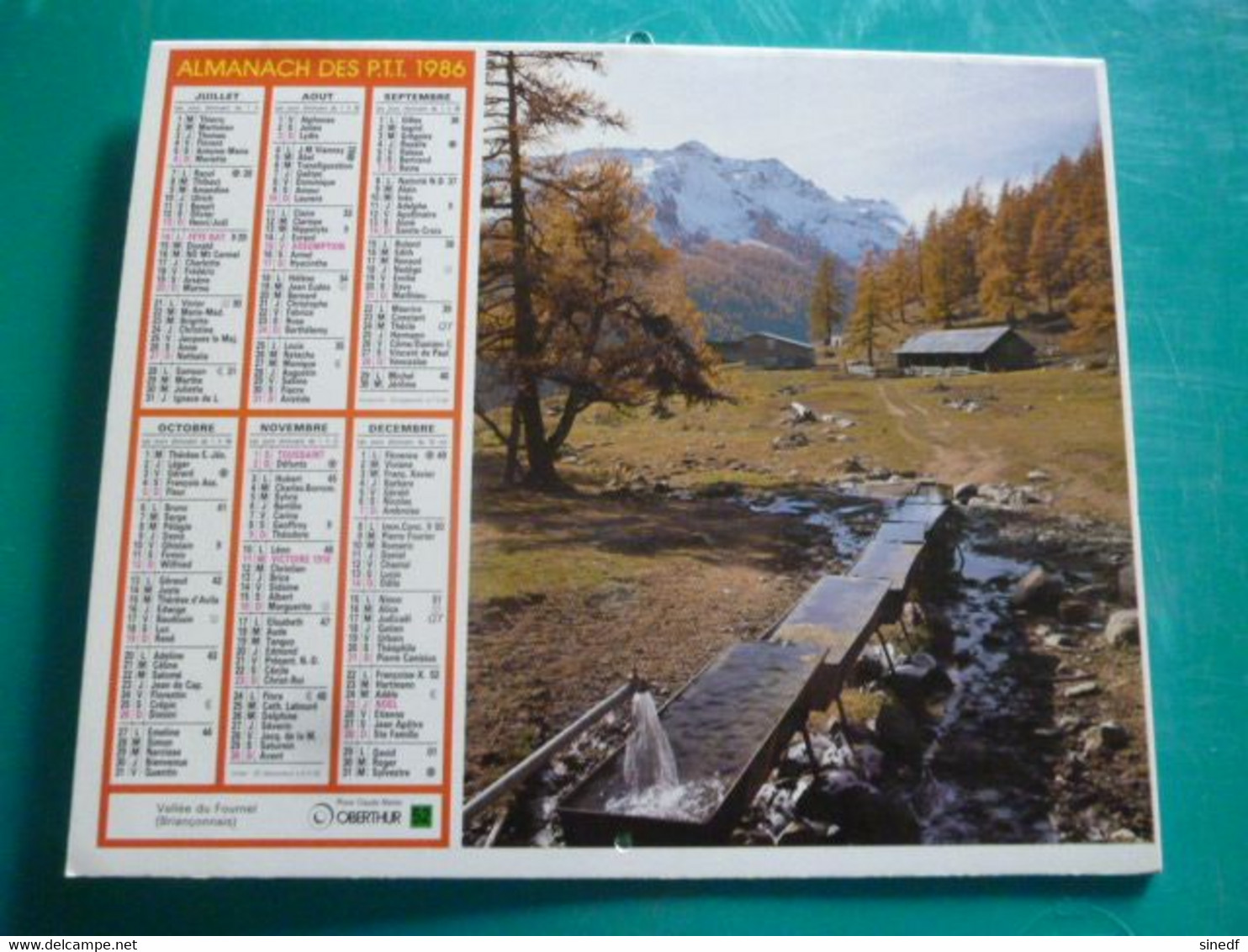 Calendrier 1986  CORDON Savoie Vallée Du Fournel  Briançon  Almanach Facteur PTT POSTE Département Sarthe - Grand Format : 1981-90
