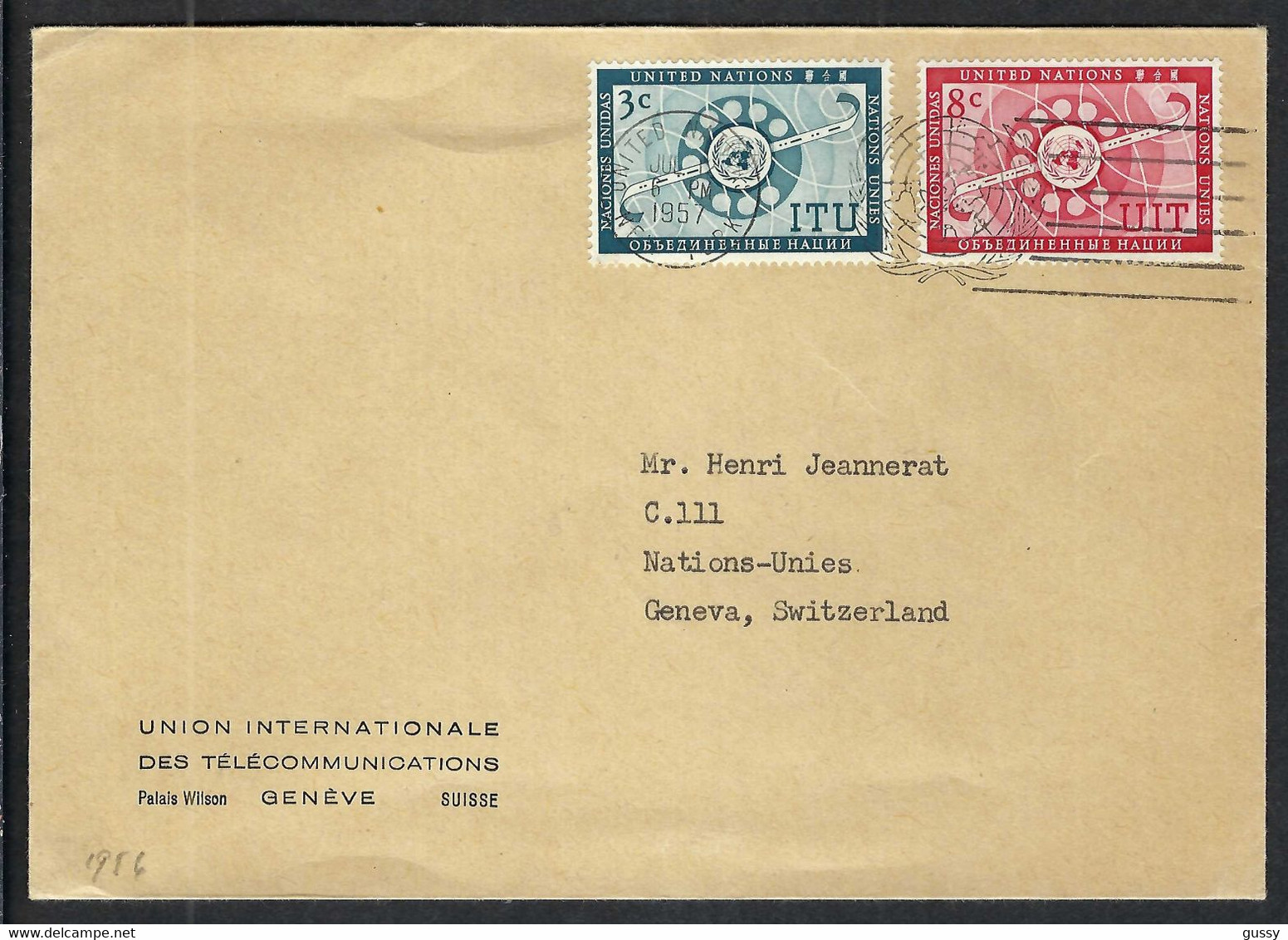 NATIONS-UNIES NEW-YORK 1956:  LSC Pour Genève - Lettres & Documents