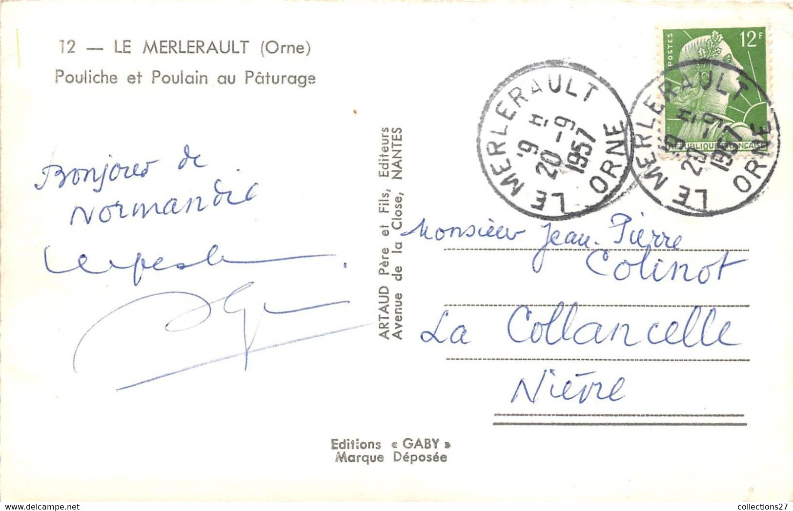 61-LE-MERLERAULT- POULICHE- ET POULAIN AU PÂTURAGE - Le Merlerault