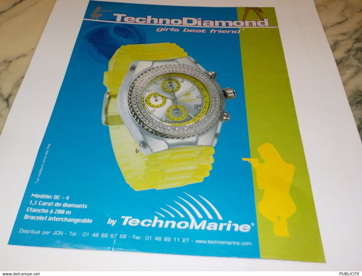 ANCIENNE PUBLICITE MONTRE TECHNODIAMOND DE TECHNOMARINE 1999 - Autres & Non Classés