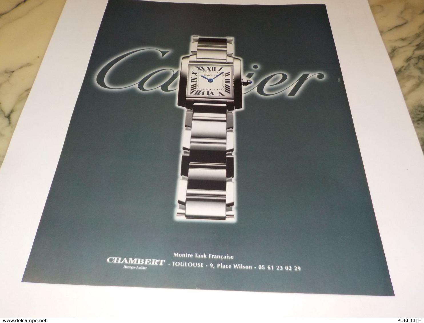 ANCIENNE PUBLICITE TANK FRANCAISE MONTRE CARTIER 1999 - Autres & Non Classés