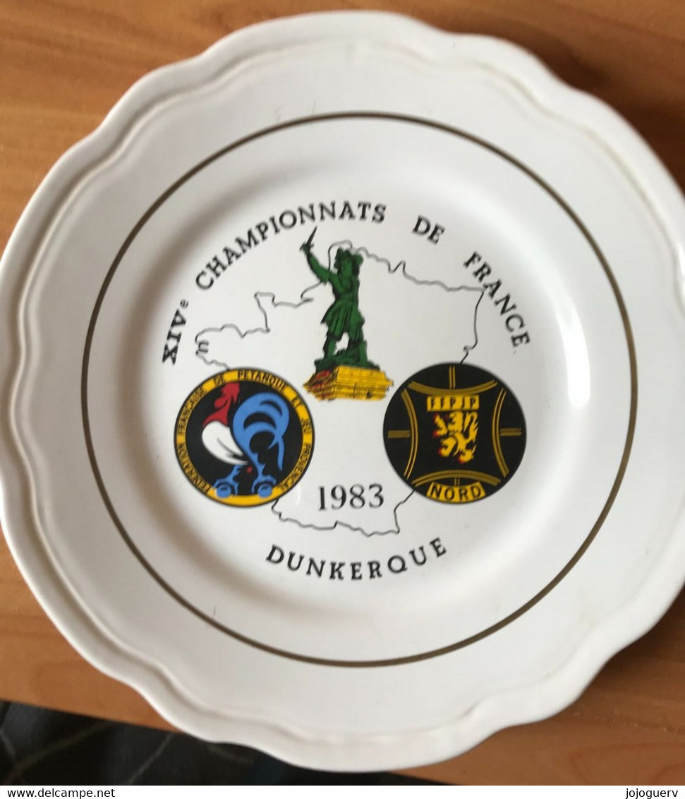 Assiette XIVe Championnat De France De Pétanque Dunkerque  1983 - Saint Amand (FRA)