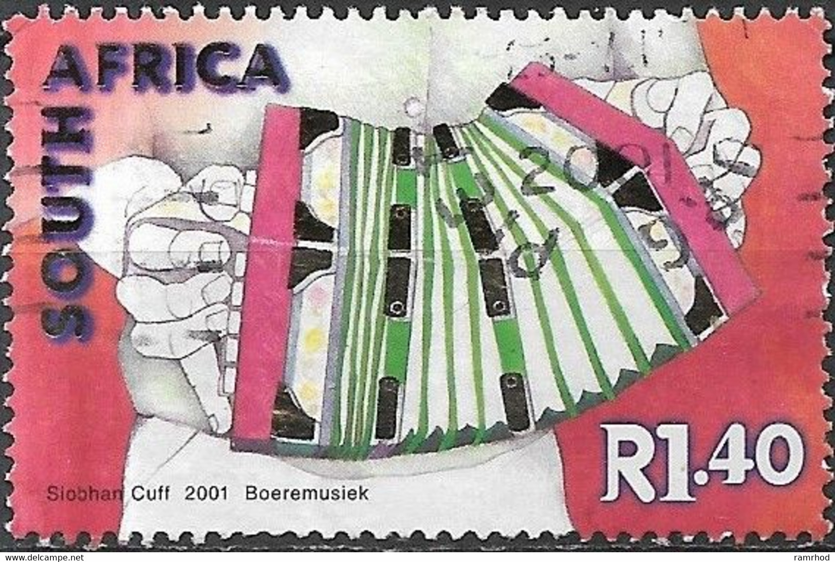 SOUTH AFRICA 2001 Musical Instruments - 1r40 - Boere Concertina FU - Used Stamps