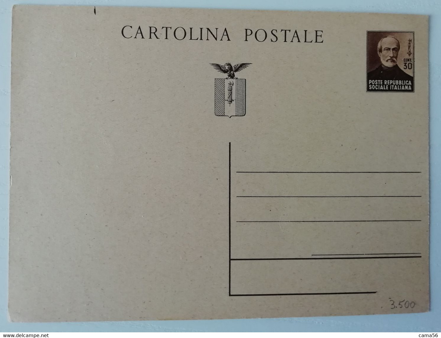 Italia R.S.I. 1944 - Intero Postale Mazzini - Stamped Stationery