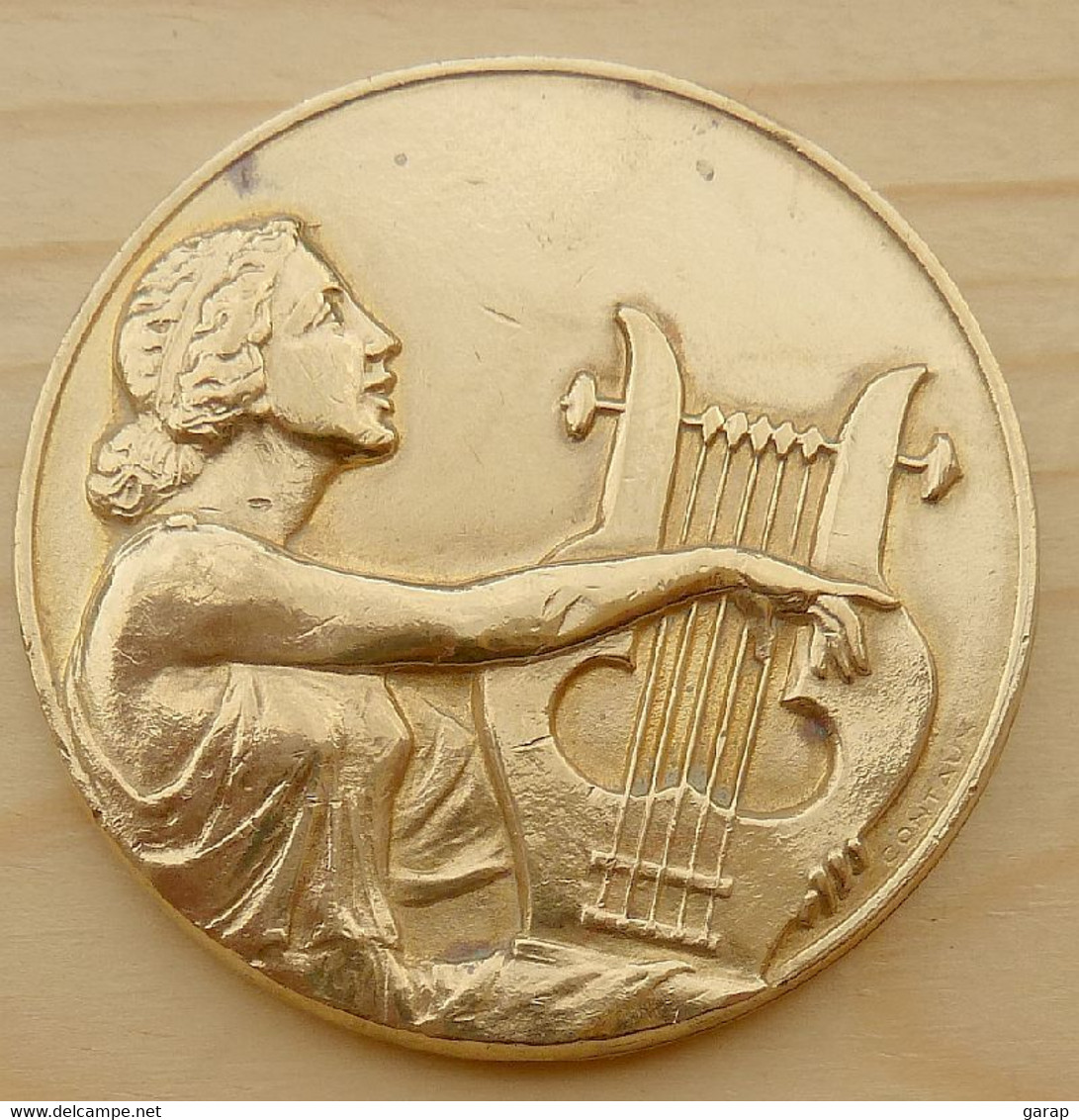 DAF-056 Médaille Métal Jaune Signée CONTAUX Possibble Cuivre,bronze Avec épingle Offerte - Coppers