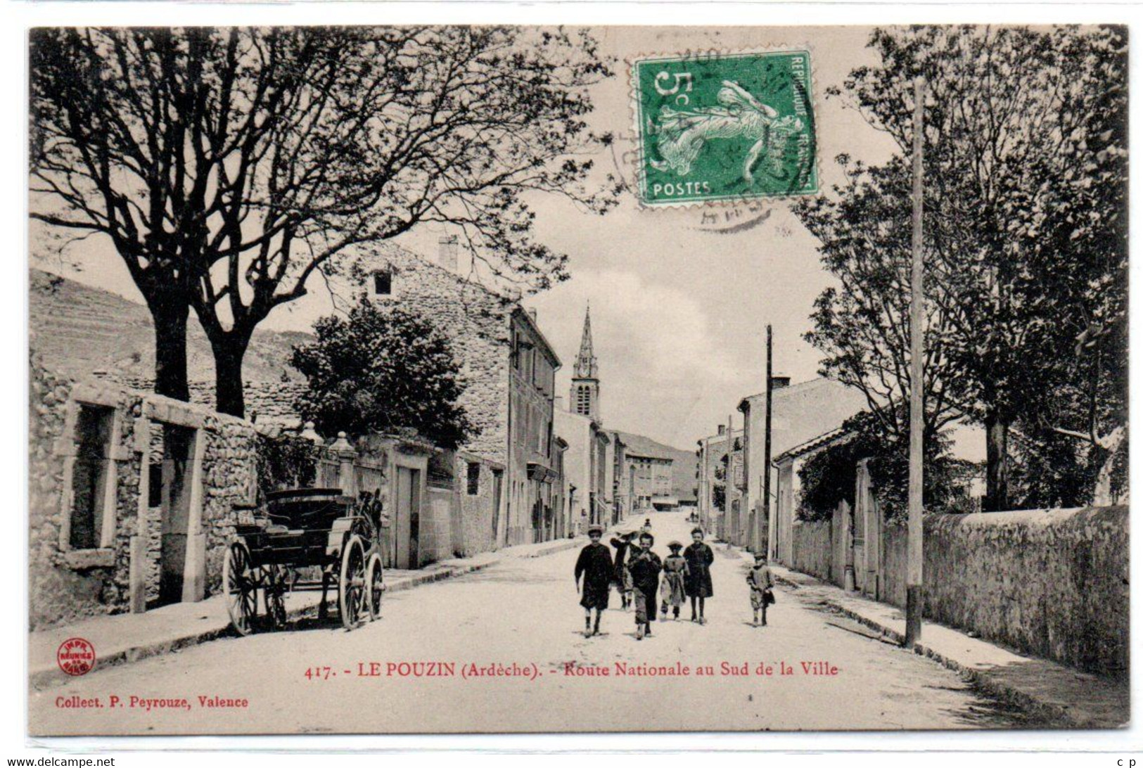 Le Pouzin - Route Nationale Au Sud De La Ville   - Caleche -  CPA°Rn - Le Pouzin