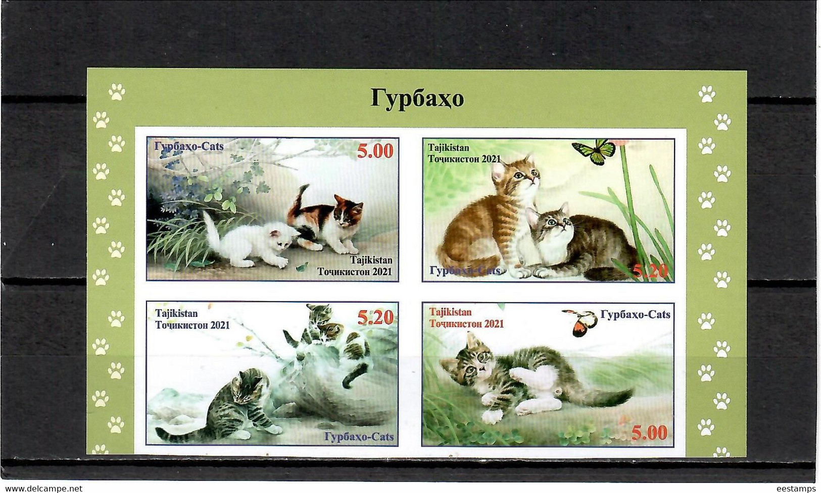 Tajikistan 2021 . Cats (Butterflies).Imperf. 4v. - Tadjikistan