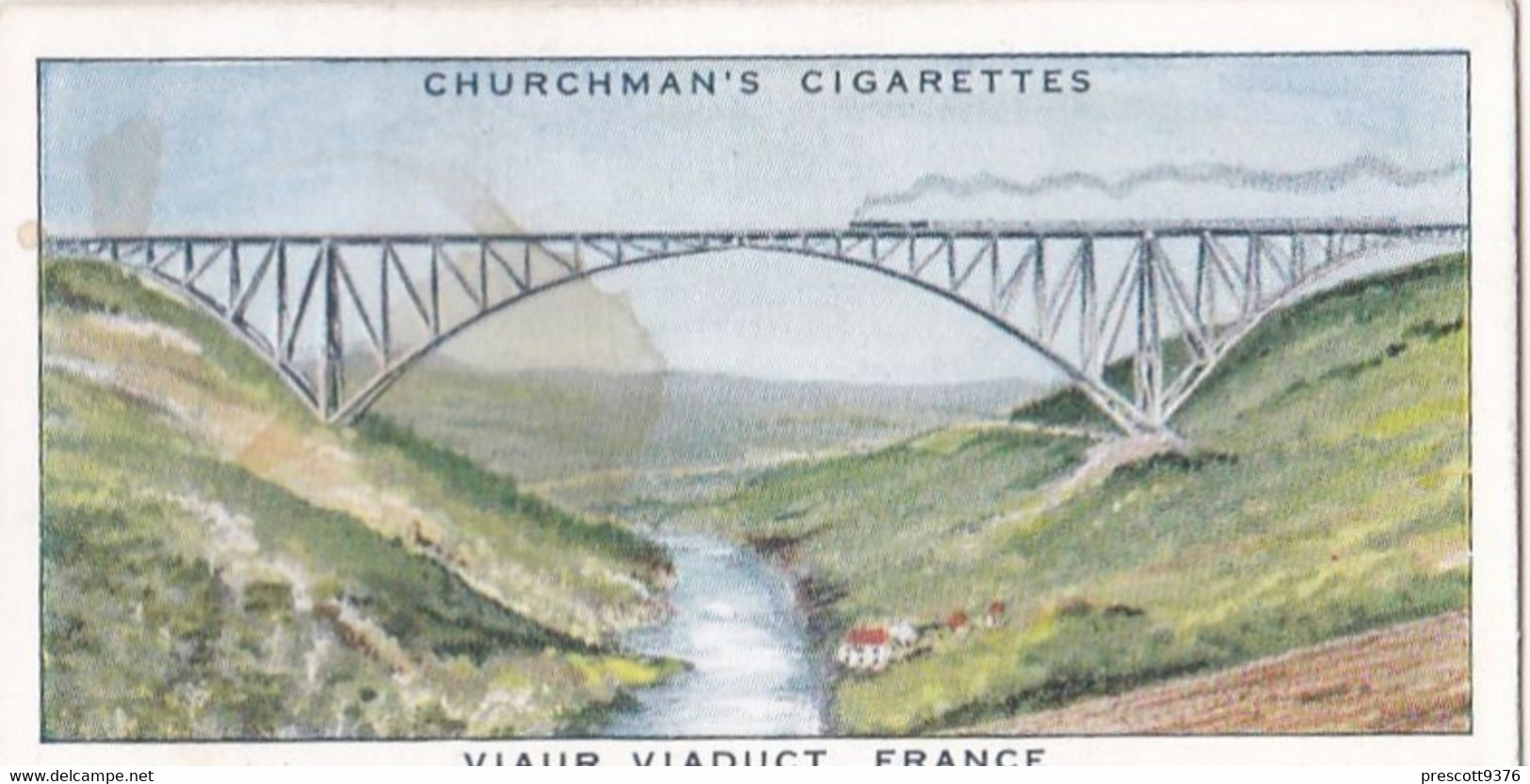 Wonderful Railway Travel, 1937 - 20 Viaur Viaduct, France  - Churchman Cigarette Card - Trains - Churchman