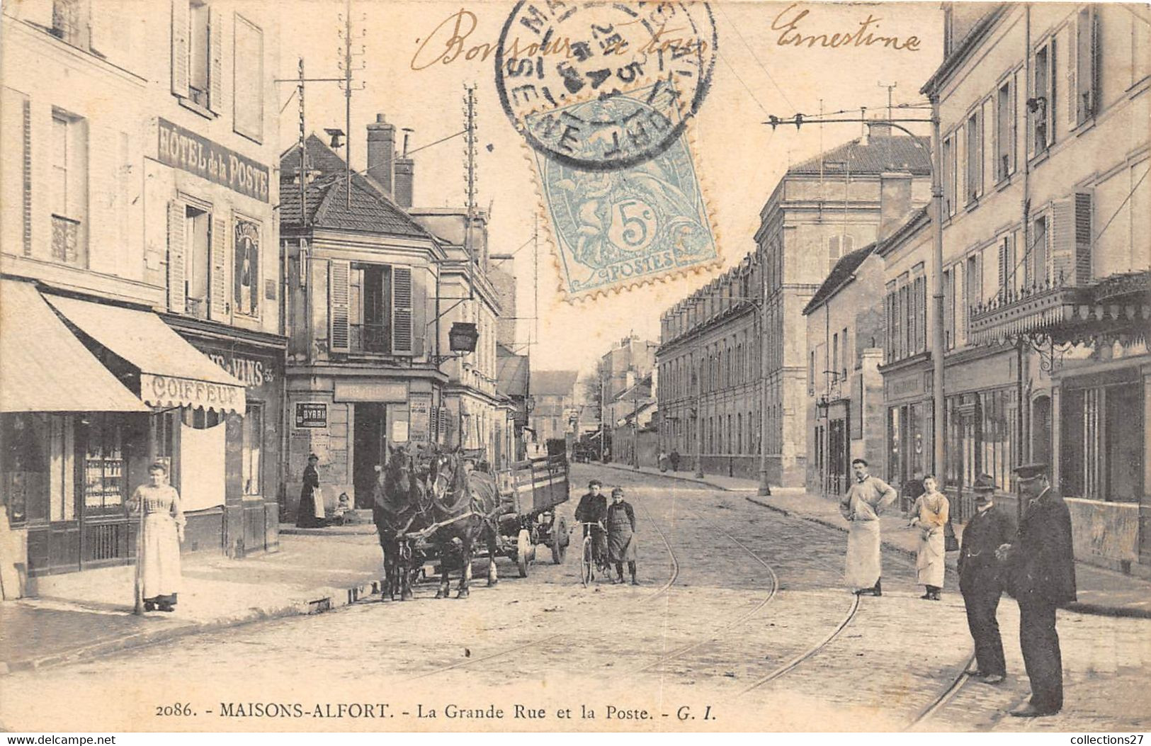 94-MAISON-ALFORT- LA GRANDE RUE ET LA POSTE - Maisons Alfort