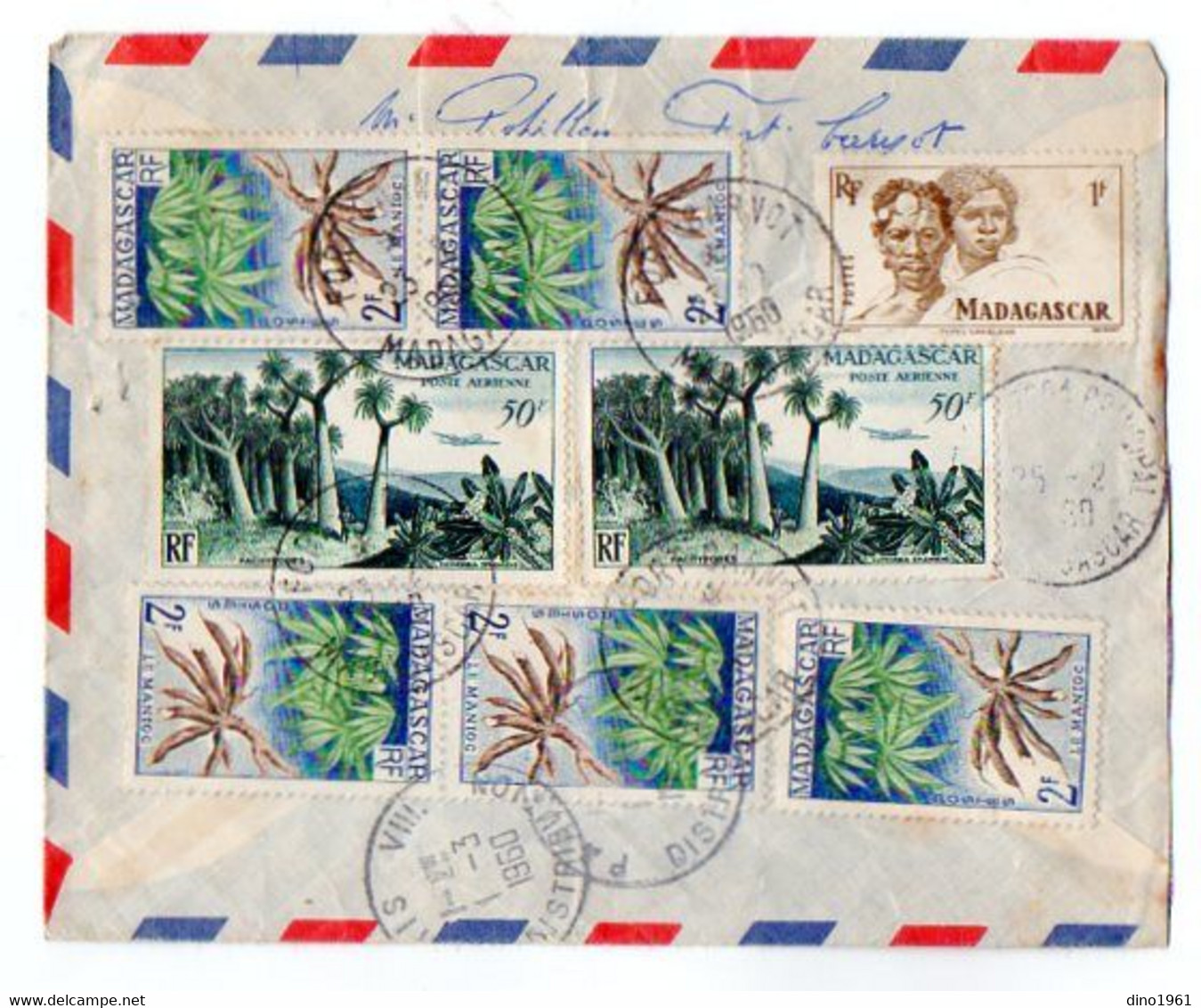 TB 3323 - LSC -  Afrique - Poste Aérienne - Lettre De Madagascar MP FORT - CARNOT 1960 Pour PARIS - Madagascar (1960-...)