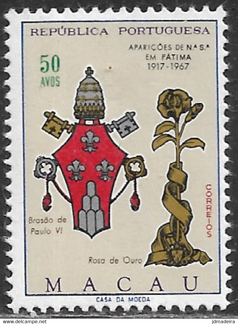 Macau Macao – 1967 Fiftieth Anniversary Of The Apparitions Of Our Lady Of Fatima MNH Stamp - Gebruikt