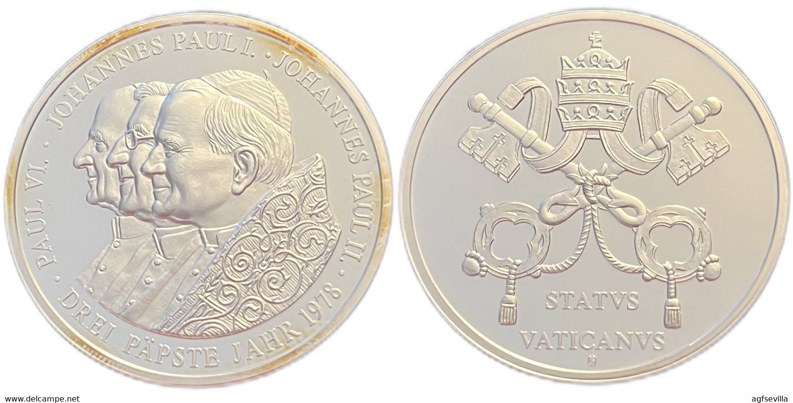 VATICANO. MEDALLA DEDICADA A LOS TRES PAPAS DEL AÑO 1.978 - Monarquía / Nobleza