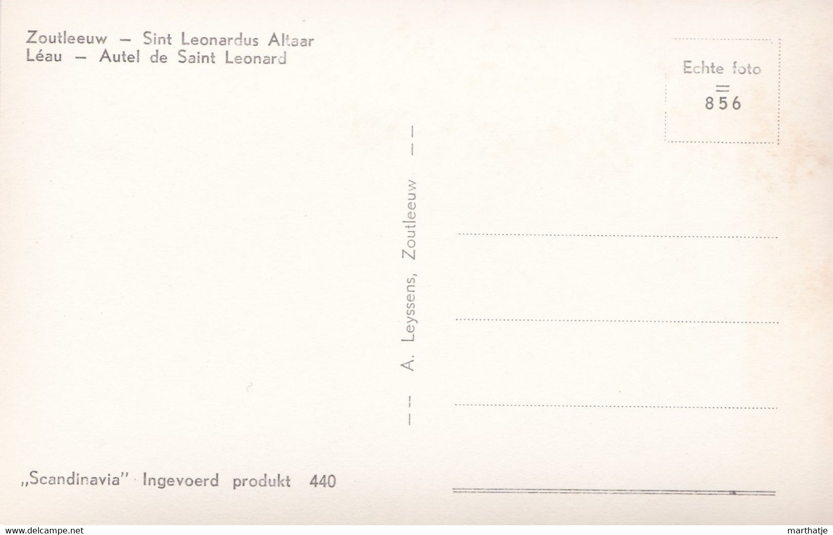 Zoutleeuw - Léau - Sint Leonardus Altaar - Autel De Saint Leonard - "Scandinavia" 440 - Zoutleeuw