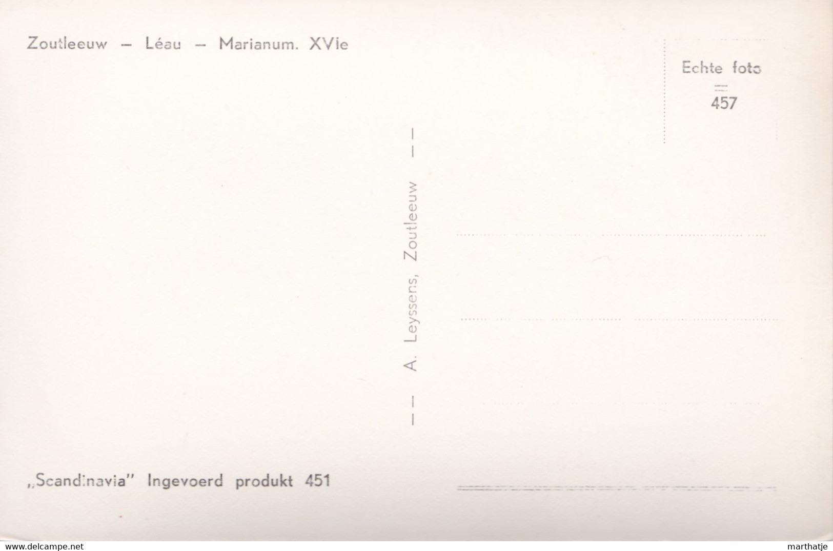 Zoutleeuw - Léau - Marianum. XVIe - "Scandinavia" 451 - Zoutleeuw