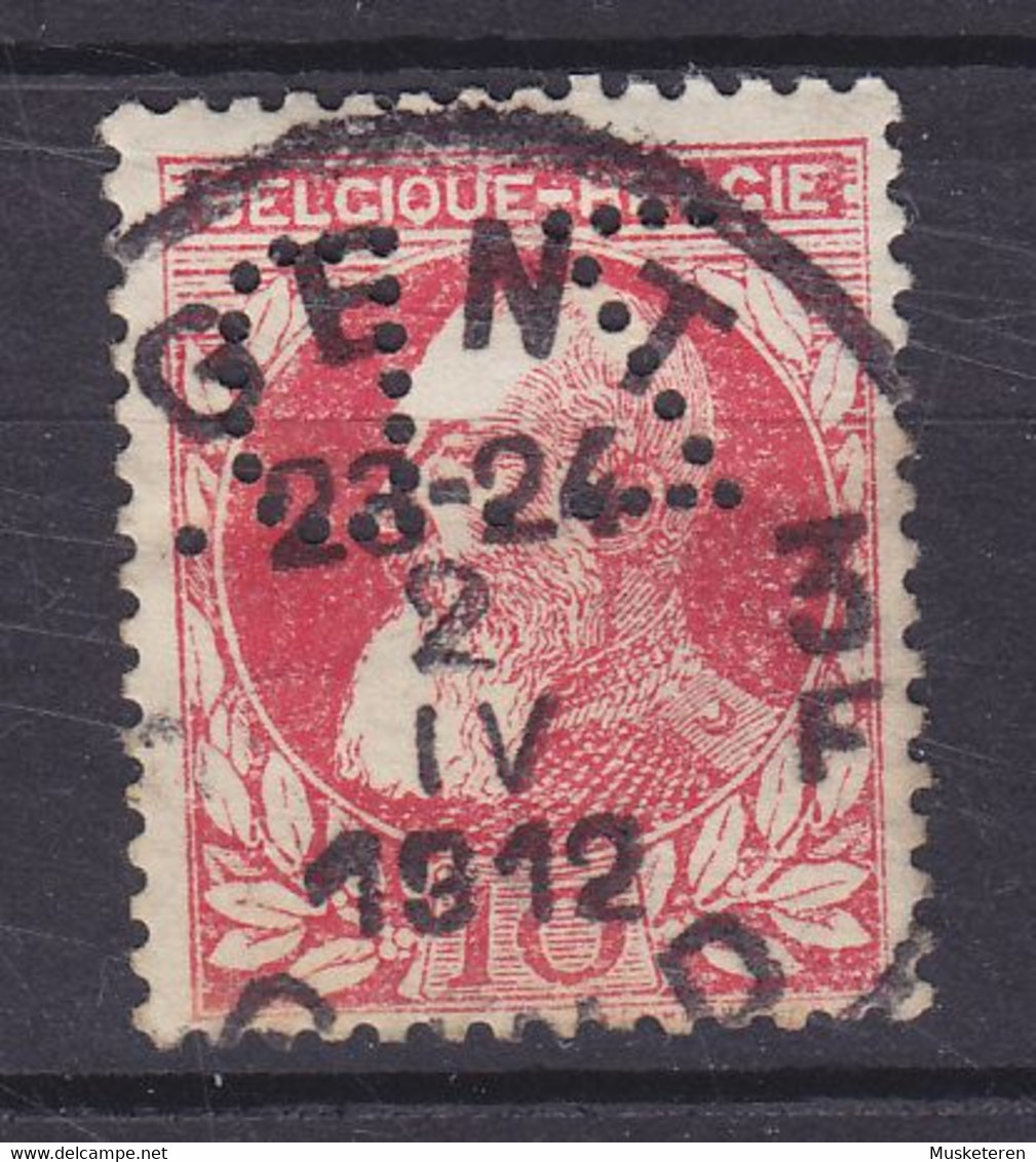 Belgium Perfin Perforé Lochung 'Z.D.' 1905 Mi. 71    10c. Leopold II. Deluxe GENT Gand 1912 Cancel !! (2 Scans) - 1863-09