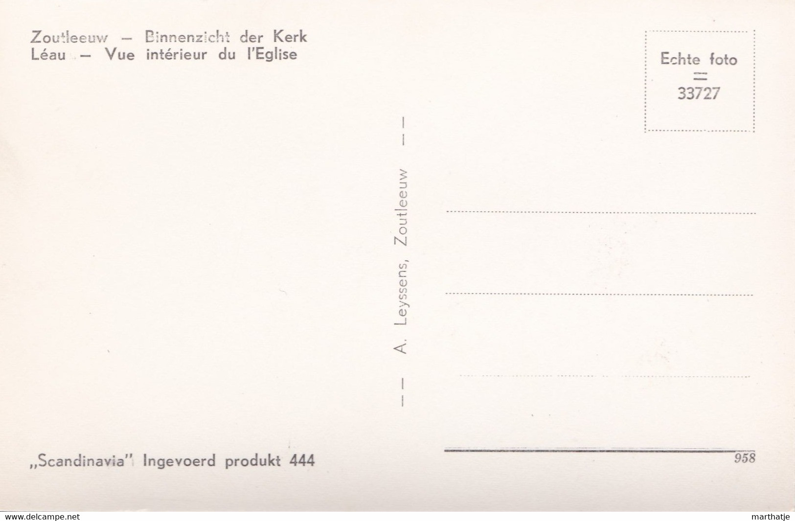 Zoutleeuw - Léau - Binnenzicht Der Kerk - Vue Intérieur Du L'Eglise - "Scandinavia" 444 - Zoutleeuw