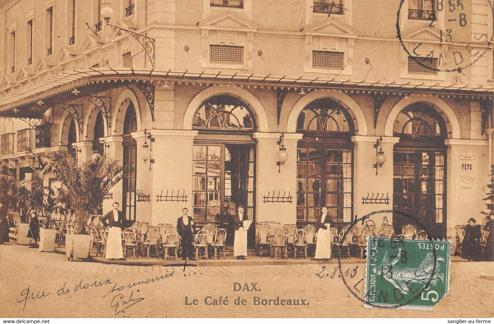 CPA 40 DAX CAFE DE BORDEAUX - Autres & Non Classés