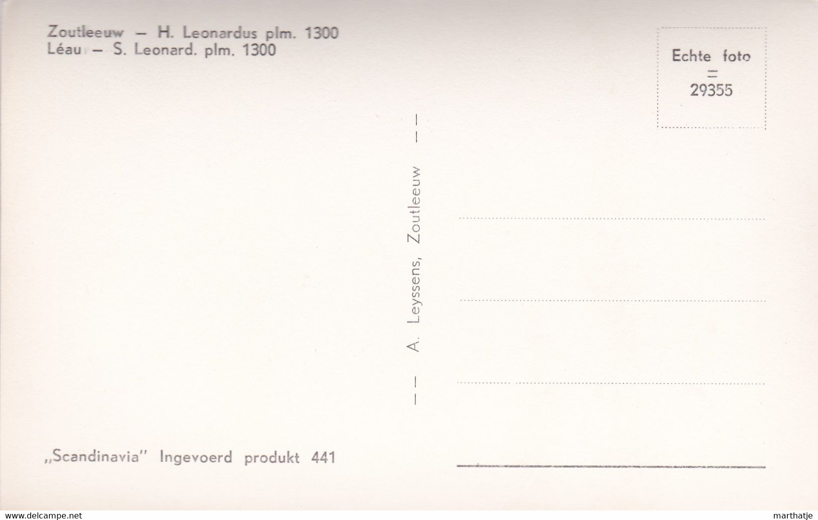 Zoutleeuw - Léau - H. Leonardus Plm. 1300 - S. Leonard. Plm. 1300 - "Scandinavia" 441 - Zoutleeuw