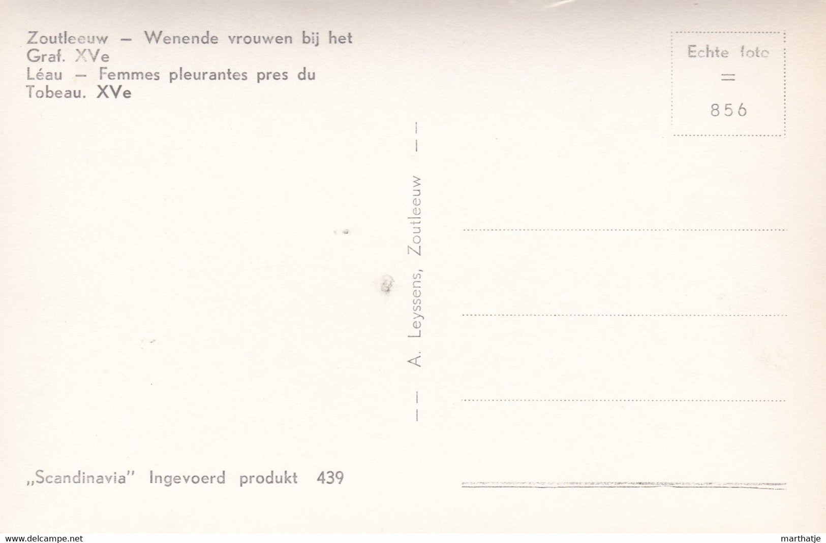 Zoutleeuw - Léau - Wenende Vrouwen Bij Het Graf Xve - Femmes Pleurantes Pres Du Tobeau Xve-"Scandinavia" 439 - Zoutleeuw