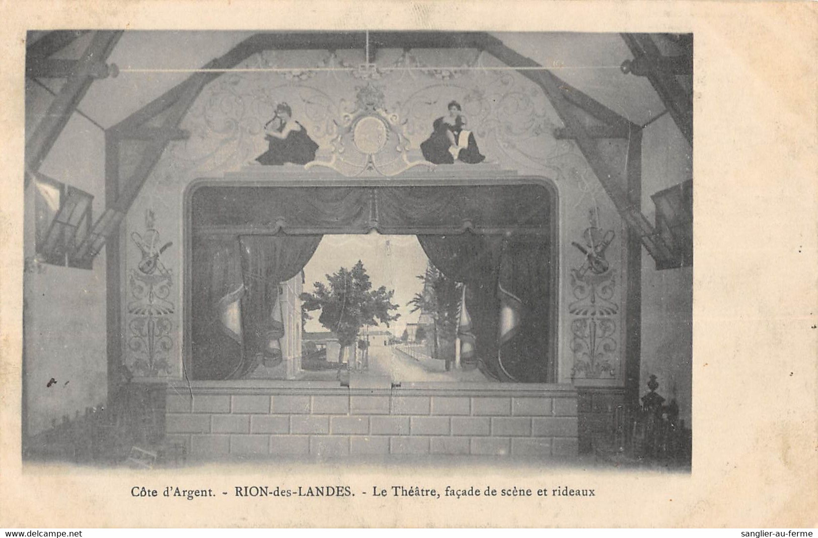 CPA 40 RION DES LANDES LE THEATRE FACADE DE SCENE ET RIDEAUX - Andere & Zonder Classificatie