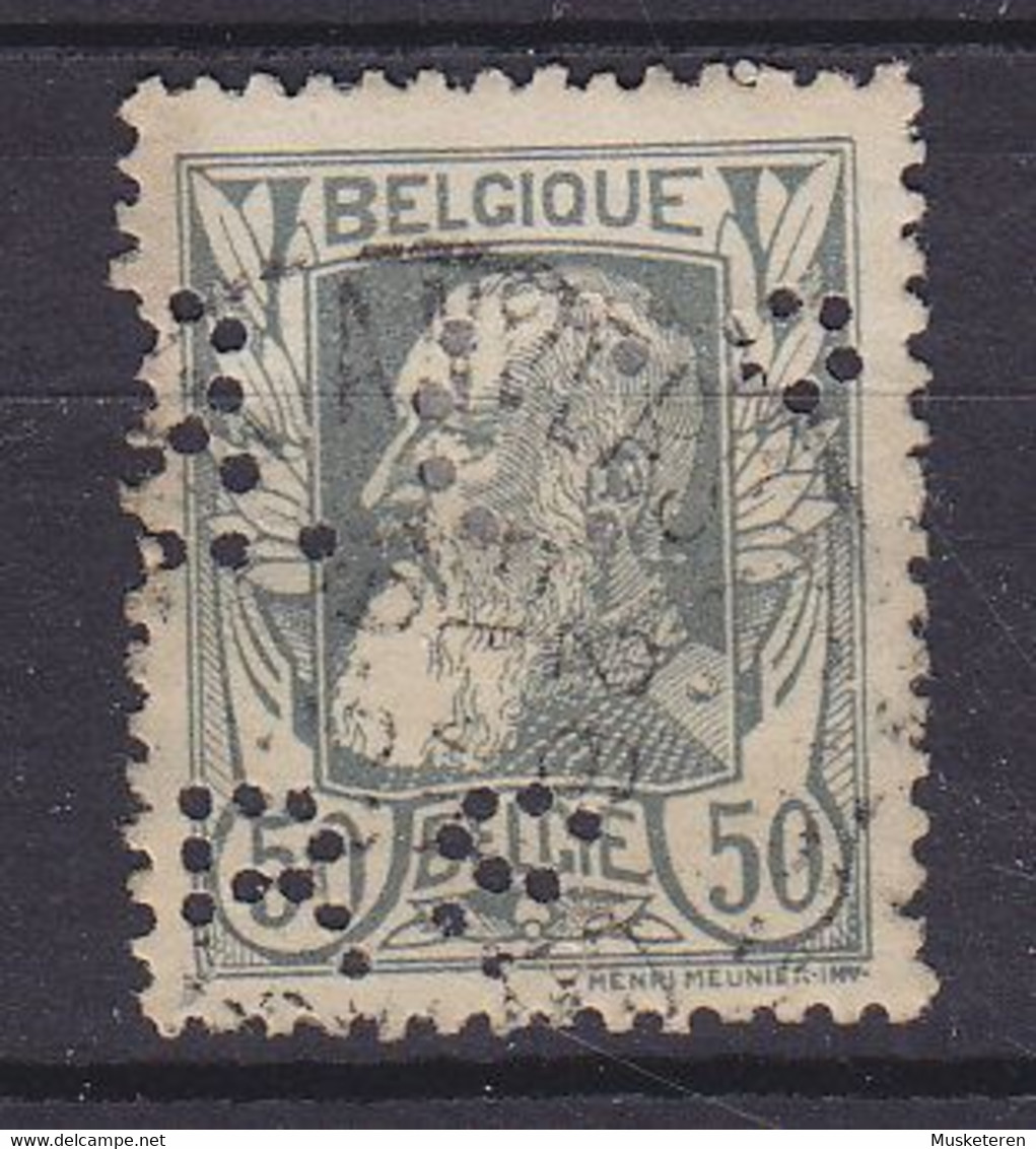 Belgium Perfin Perforé Lochung 'BS&Co' Mi. 75, 50c. Leopold II. ANVERS Cancel (2 Scans) - 1909-34