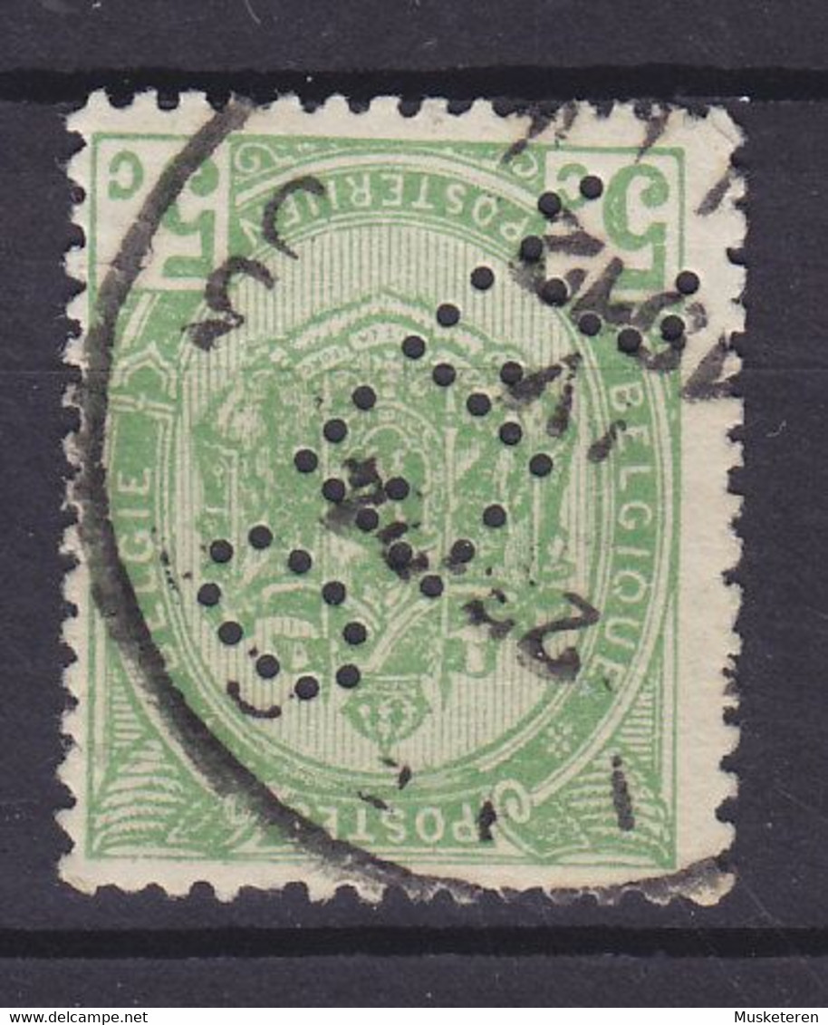 Belgium Perfin Perforé Lochung 'OEFC' 1907 Mi. 78, 1c. Staatswappen (2 Scans) - 1863-09