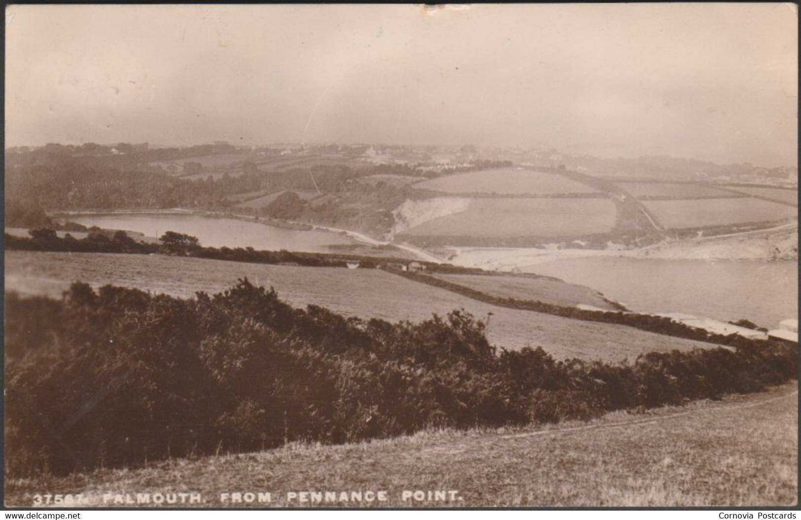 Falmouth, From Pennance Point, Cornwall, 1912 - RP Postcard - Falmouth