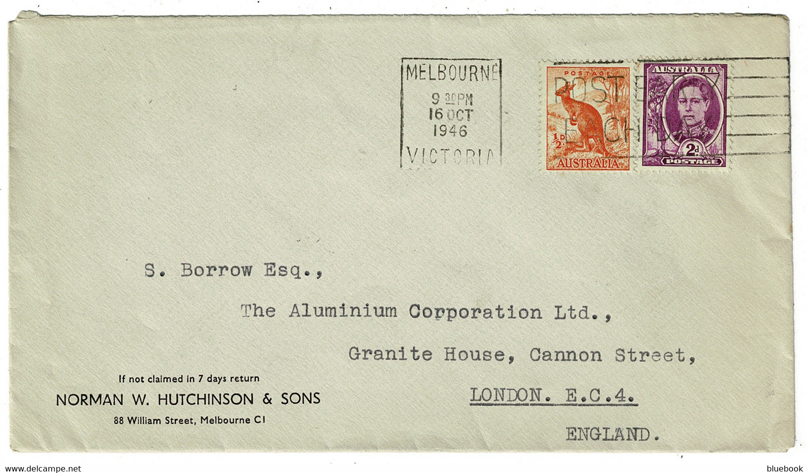 Ref 1543 - 1946 Australia Cover 2 1/2d Rate (tmixed Isuues) - Post Early Each Day Slogan - Lettres & Documents
