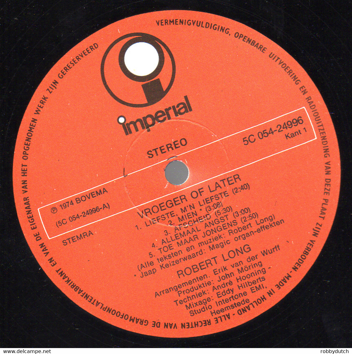 * LP * ROBERT LONG - VROEGER OF LATER (Holland 1974) - Altri - Fiamminga