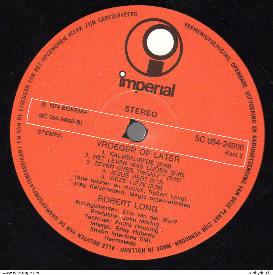 * LP * ROBERT LONG - VROEGER OF LATER (Holland 1974) - Autres - Musique Néerlandaise