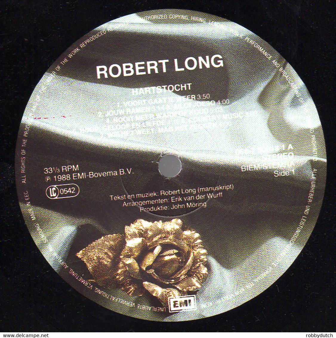 * LP * ROBERT LONG - HARTSTOCHT (Holland 1988 EX!!!) - Andere - Nederlandstalig