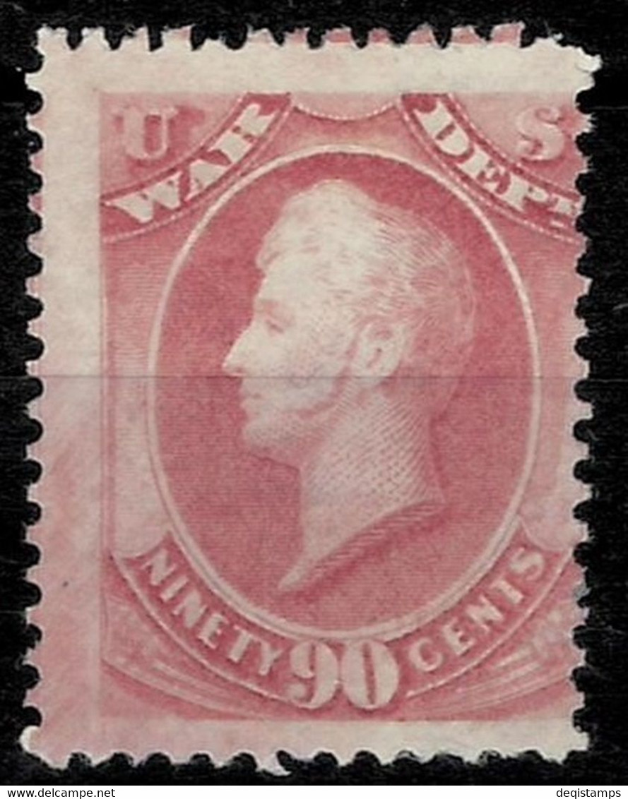 US Official Stamp 1873 90c ☀ War Perry Scott # O93 ☀ MNG - Ongebruikt