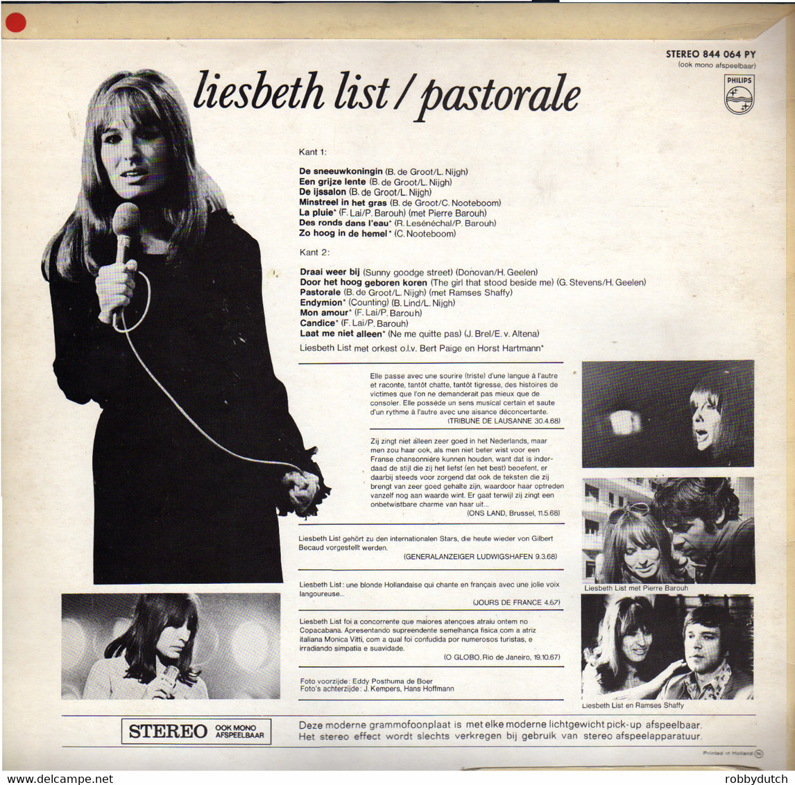 * LP *  LIESBETH LIST - PASTORALE - Sonstige - Niederländische Musik