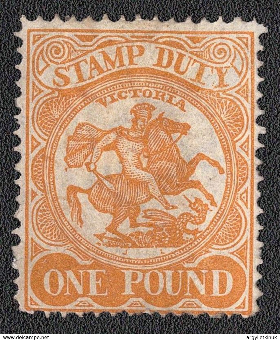 VICTORIA AUSTRALIAN STATES 1884 £1 YELLOW ORANGE - Ongebruikt