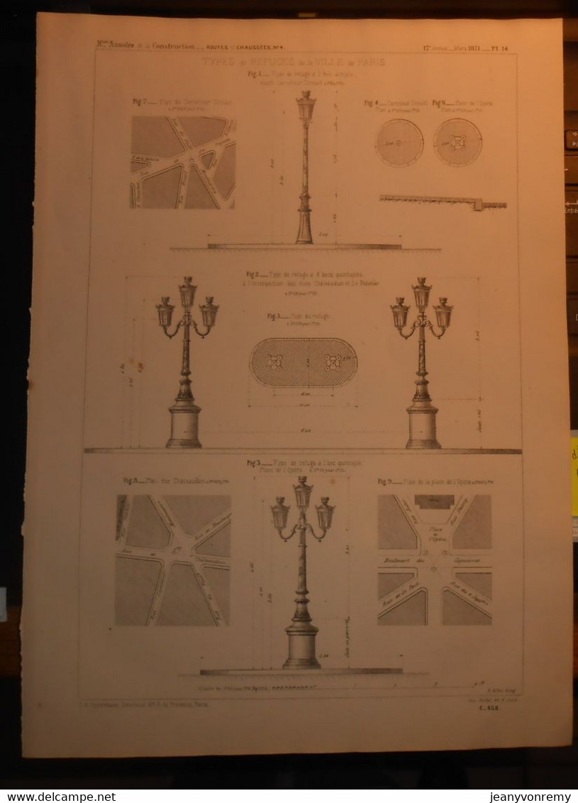 Plan De Types De Refuges De La Ville De Paris.1871. - Other Plans